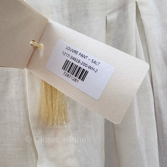 Doen Louvre Pants in Salt Size 2 Linen Cotton Trouser NWT White - Picture 4 of 14
